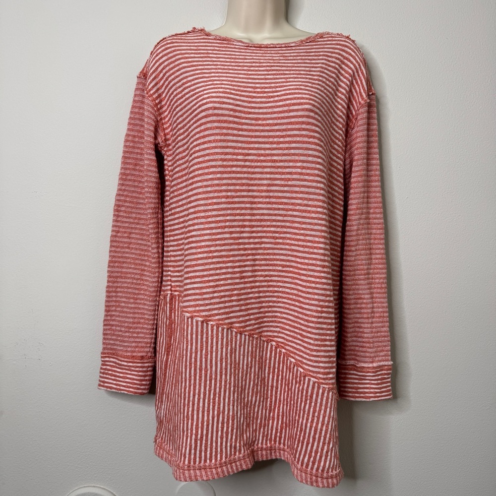 Free People Rust and White Striped Knit Open Back Top Size XS